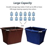 Movable Cart Laundry Trolley with Wheels, Stainless Steel Frame, Blue Laundry Sorter Basket for Home and Hotel Housekeeping